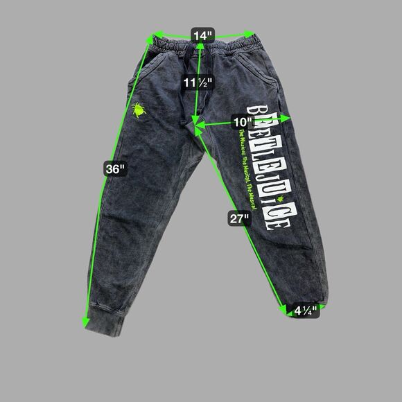 Beetlejuice The Musical Jogger Sweatpants Unisex S Black Lounge Broadway - Picture 4 of 8